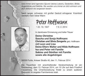 Traueranzeige von Peter Hoffmann 