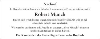 Traueranzeige von Robert Münch 