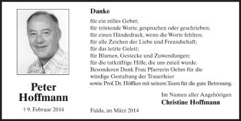Traueranzeige von Peter Hoffmann 