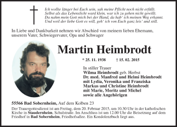 Traueranzeige von Martin Heimbrodt 