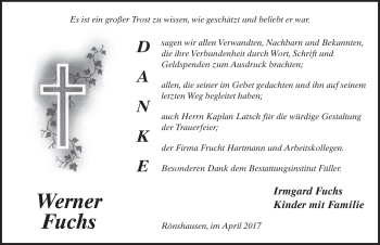 Traueranzeige von Werner Fuchs 
