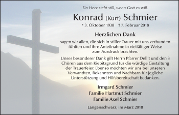 Traueranzeige von Konrad Schmier 