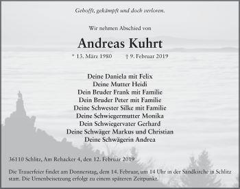 Traueranzeige von Andreas Kuhrt von FZ