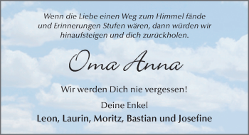 Traueranzeige von Annemarie Kremer 