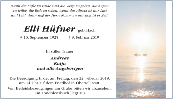 Traueranzeige von Elli Hüfner von FZ