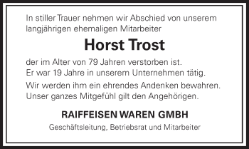 Traueranzeige von Horst Trost 