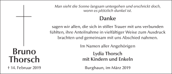 Traueranzeige von Bruno Thorsch von FZ