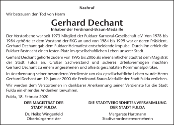 Traueranzeige von Gerhard Dechant von FZ