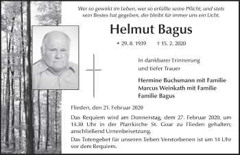Traueranzeige von Helmut Bagus von FZ