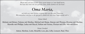 Traueranzeige von Maria Kümpel von FZ