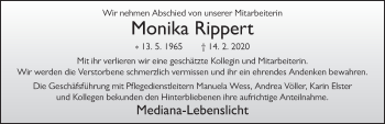 Traueranzeige von Monika Rippert von FZ