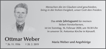 Traueranzeige von Ottmar Weber von FZ