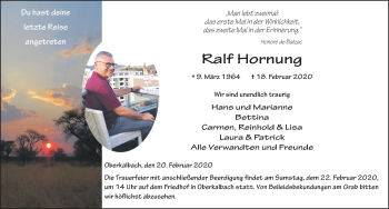 Traueranzeige von Ralf Hornung von FZ