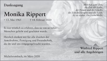 Traueranzeige von Monika Rippert von FZ