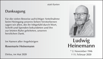 Traueranzeige von Ludwig Heinemann von FZ