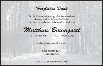Traueranzeige von Matthias Baumgartl von FZ