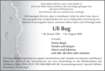 Traueranzeige von Uli Bug von FZ