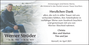 Traueranzeige von Werner Ströder von FZ