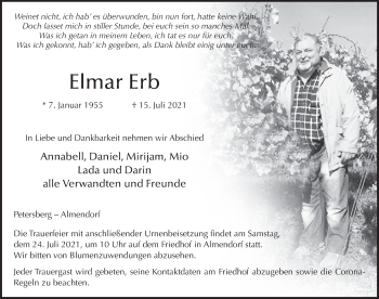 Traueranzeige von Elmar Erb von FZ