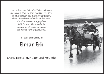 Traueranzeige von Elmar Erb von FZ