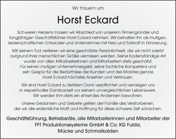 Traueranzeige von Horst Eckard von FZ