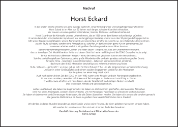 Traueranzeige von Horst Eckard von FZ