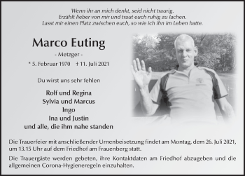 Traueranzeige von Marco Euting von FZ