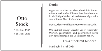 Traueranzeige von Otto Stock von FZ