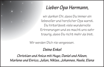 Traueranzeige von Hermann Vey von FZ