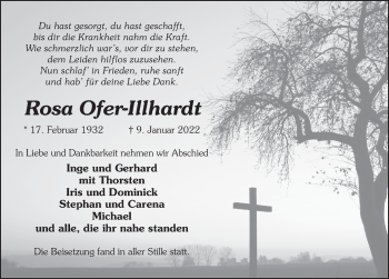 Traueranzeige von Rosa Ofer-Illhardt von FZ