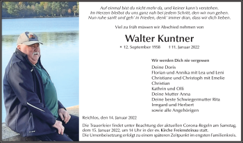 Traueranzeige von Walter Kuntner von FZ
