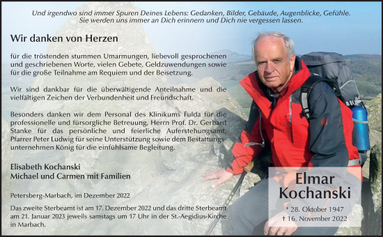 Traueranzeige von Elmar Kochanski von FZ