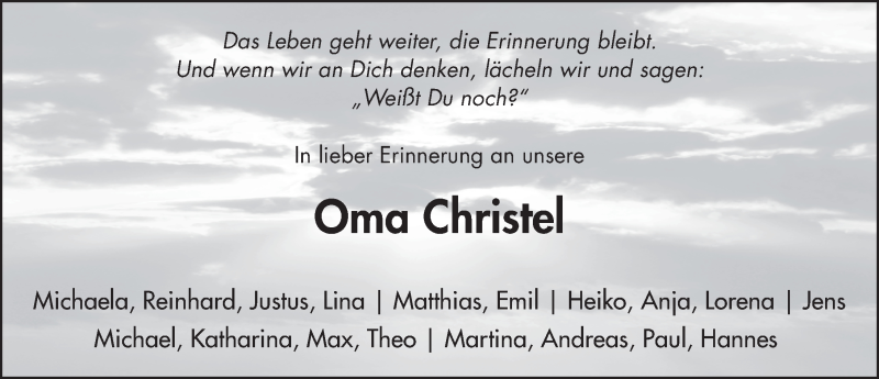  Traueranzeige für Christel Eckhardt vom 17.02.2022 aus FZ