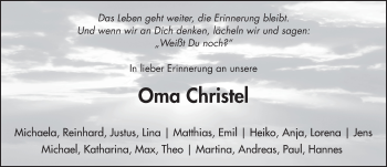 Traueranzeige von Christel Eckhardt von FZ