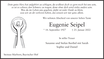 Traueranzeige von Eugenie Seipel von FZ