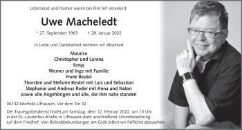 Traueranzeige von Uwe Macheledt von FZ