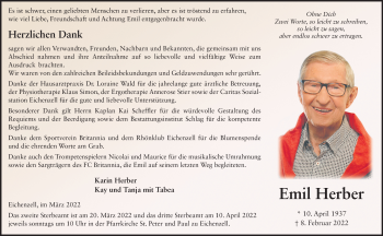 Traueranzeige von Emil Herber von FZ