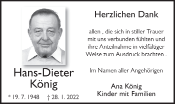 Traueranzeige von Hans-Dieter König von FZ