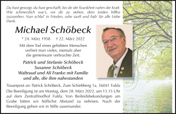 Traueranzeige von Michael Schöbeck von FZ