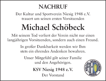 Traueranzeige von Michael Schöbeck von FZ