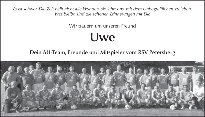  Traueranzeige für Uwe Wingenfeld vom 25.03.2022 aus FZ