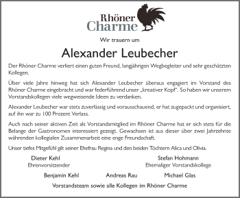 Traueranzeige von Alexander Leubecher von FZ