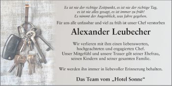 Traueranzeige von Alexander Leubecher von FZ