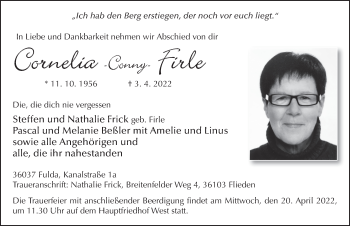 Traueranzeige von Cornelia Firle von FZ