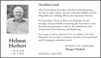 Traueranzeige von Helmut Herbert von FZ