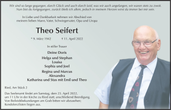 Traueranzeige von Theo Seifert von FZ