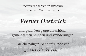 Traueranzeige von Werner Oestreich von FZ