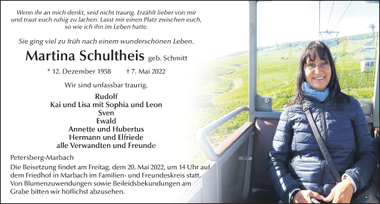 Traueranzeige von Martina Schultheis von FZ