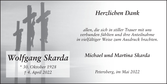 Traueranzeige von Wolfgang Skarda von FZ