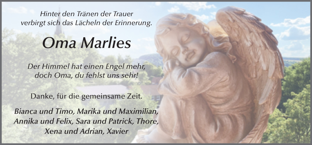  Traueranzeige für Marlies Diegelmann vom 08.07.2022 aus FZ